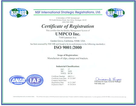 ISO 2007 Certificate