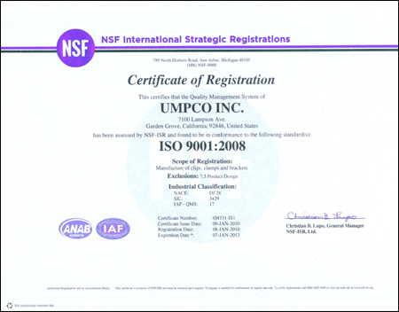 ISO 2010 Certificate